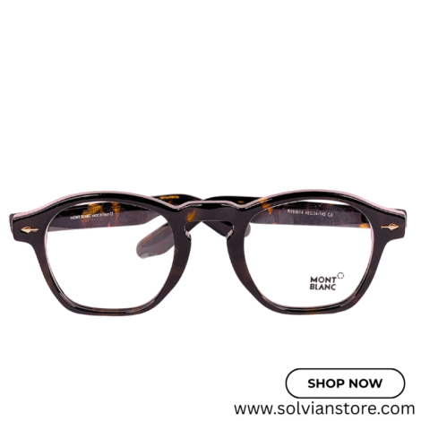 **Mont Blanc Oval Round Geometric Leopard Print Full Acetate | By Solvian Store**