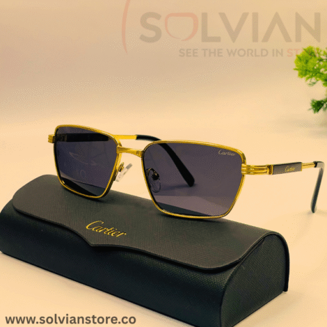 Cartier-Inspired Gold-Coated Luxury Sunglasses | By Solvian Store