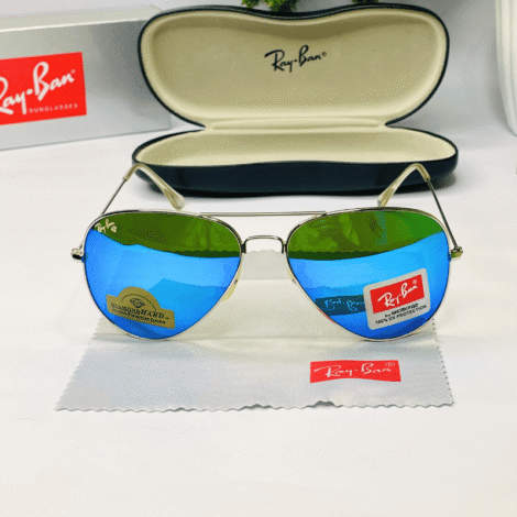 Godfather Aviator– Ocean Blue Mercury with Diamond Scratch Shield | By Solvian Store